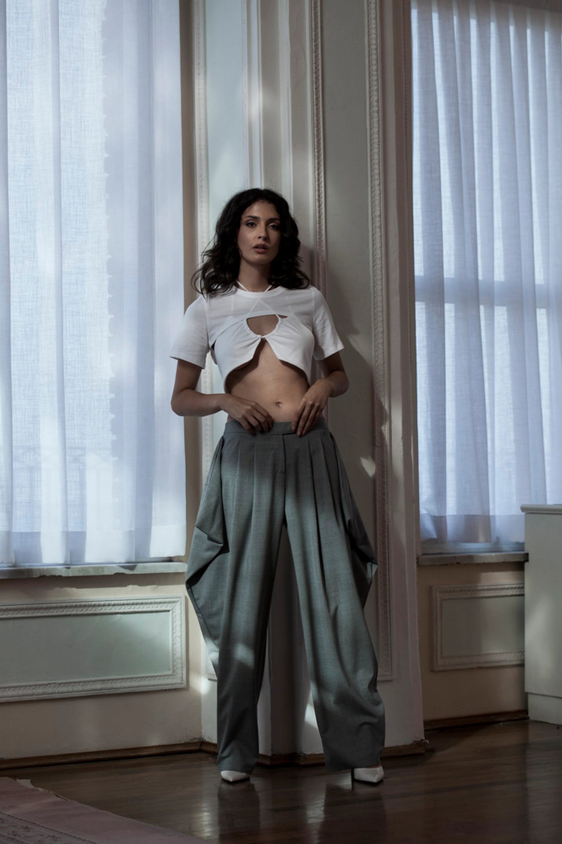 Gaiofatto wool grey casual pants REVENUE