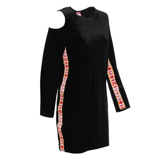 Glimmed Women Cold Shoulders Velvet Dress Glimmed