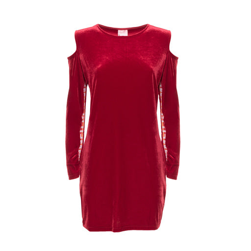 Glimmed Women Cold Shoulders Velvet Dress Glimmed