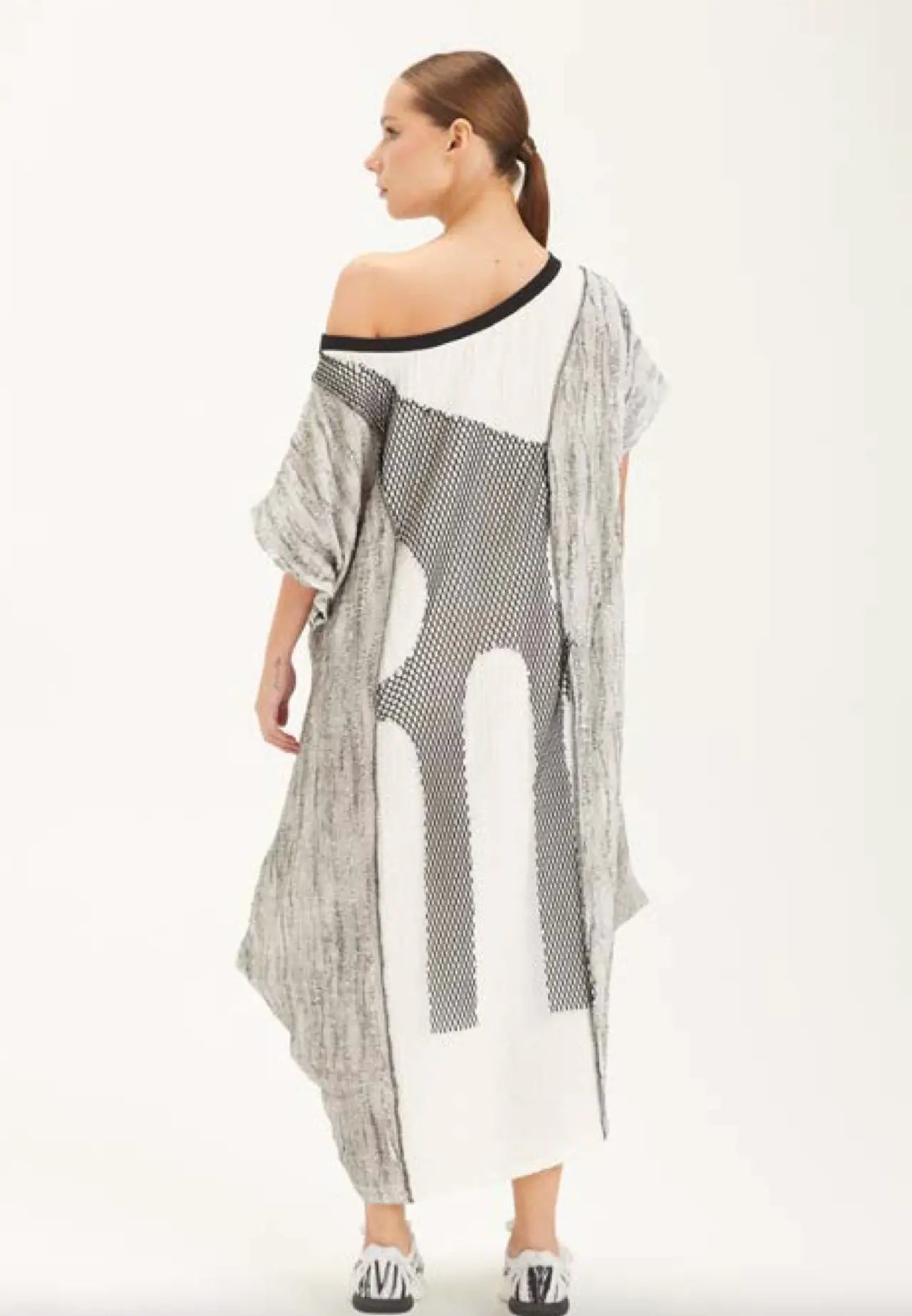 H-4 Artistic Mesh Panel Dress 4525 H-4