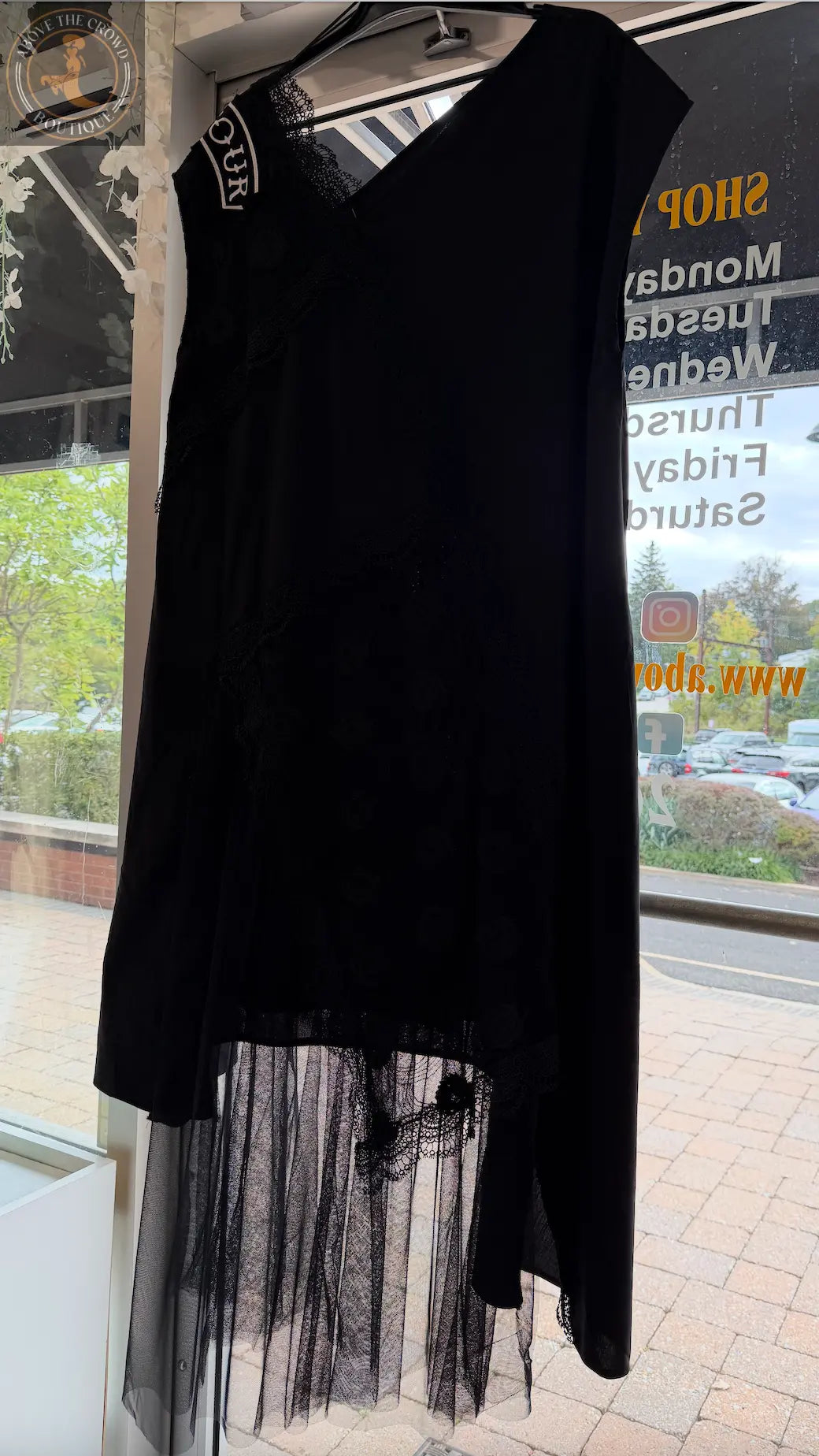 H-4 Asymmetrical Lace and Mesh Dress 4537 H-4