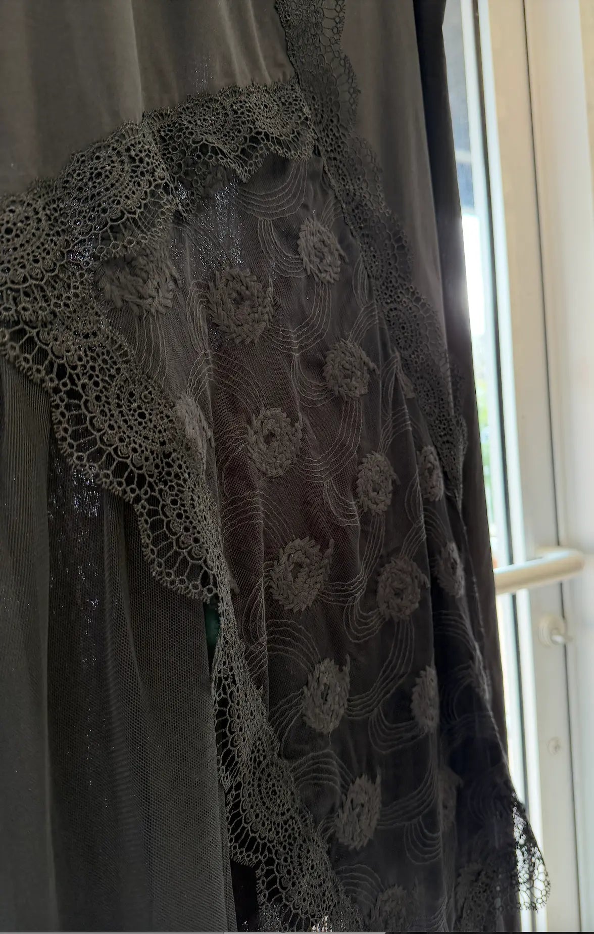 H-4 Asymmetrical Lace and Mesh Dress 4537 H-4