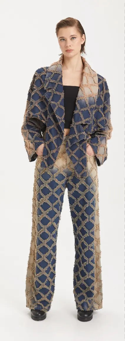 H-4 Caviar Design Pants Suit 4016/4017 H-4