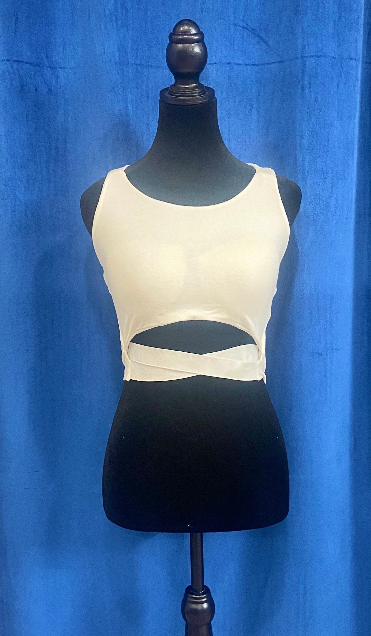 H-4 Edgy Cutout Crop Top - Crisscross Back, Fitted Streetwear H-4