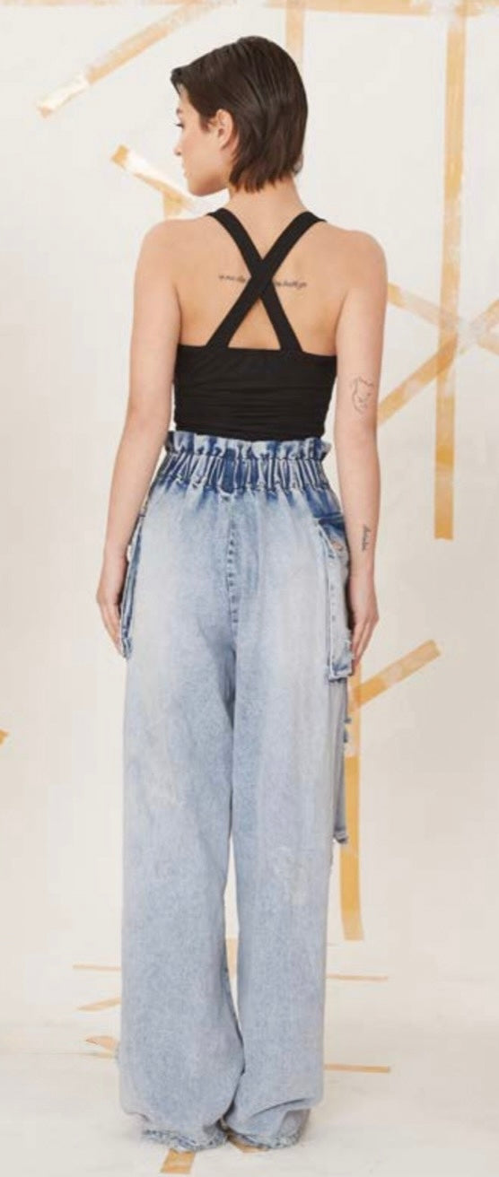 H-4 Edgy Cutout Crop Top - Crisscross Back, Fitted Streetwear H-4