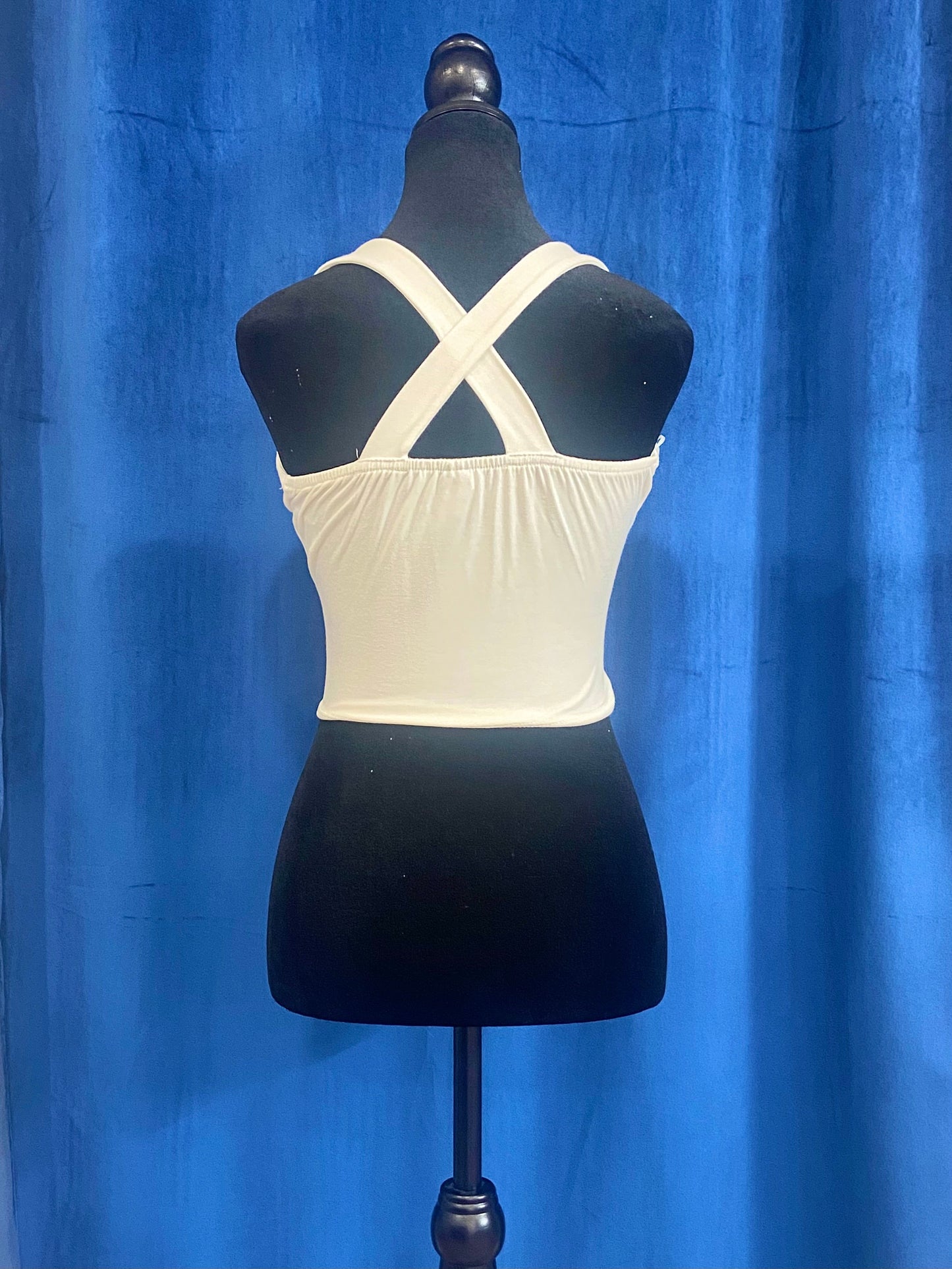 H-4 Edgy Cutout Crop Top - Crisscross Back, Fitted Streetwear H-4