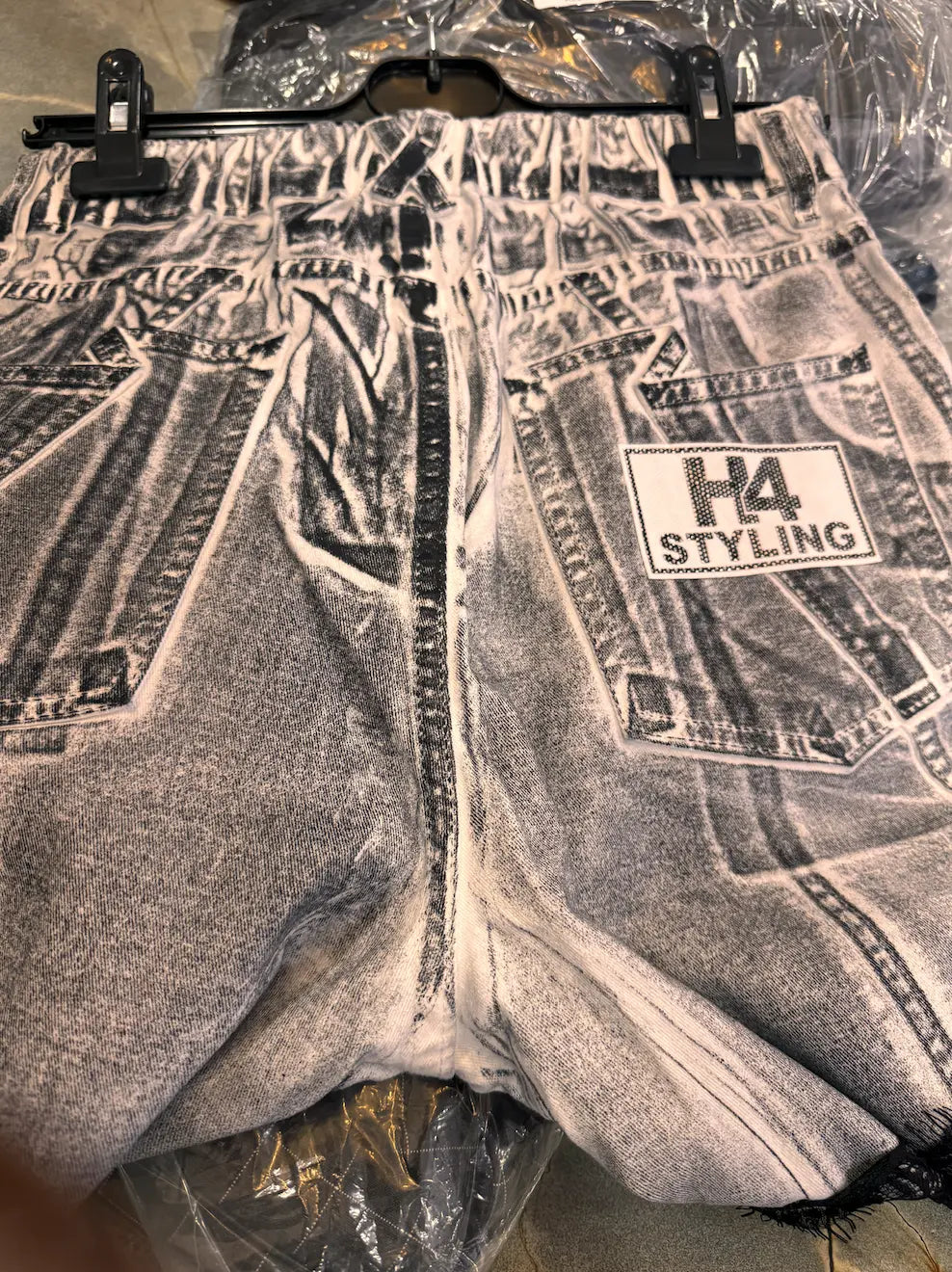 H-4 Grey Jeans With Lace Insertion 4021 H-4