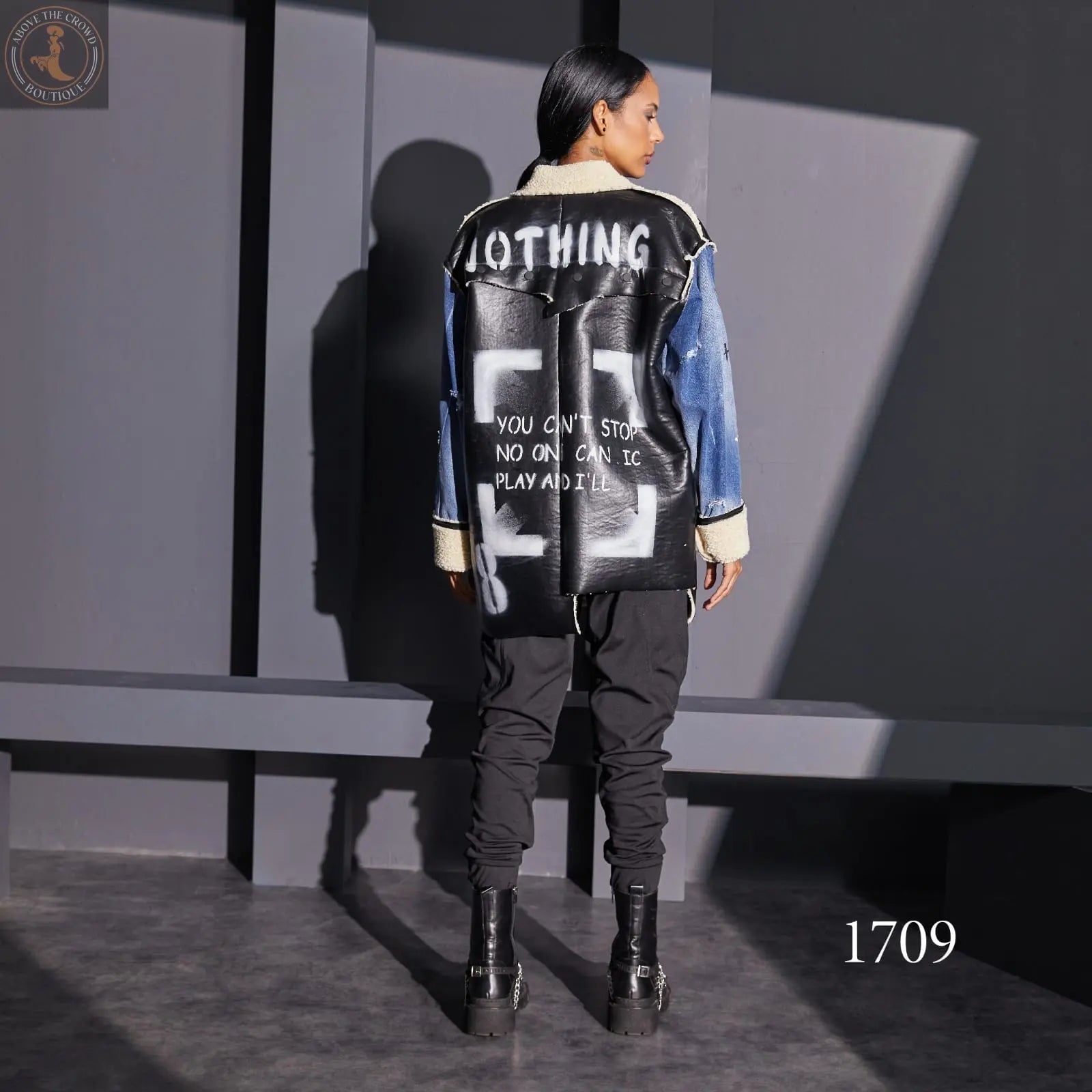 H-4 Jean and Leather Jacket 1709 H-4