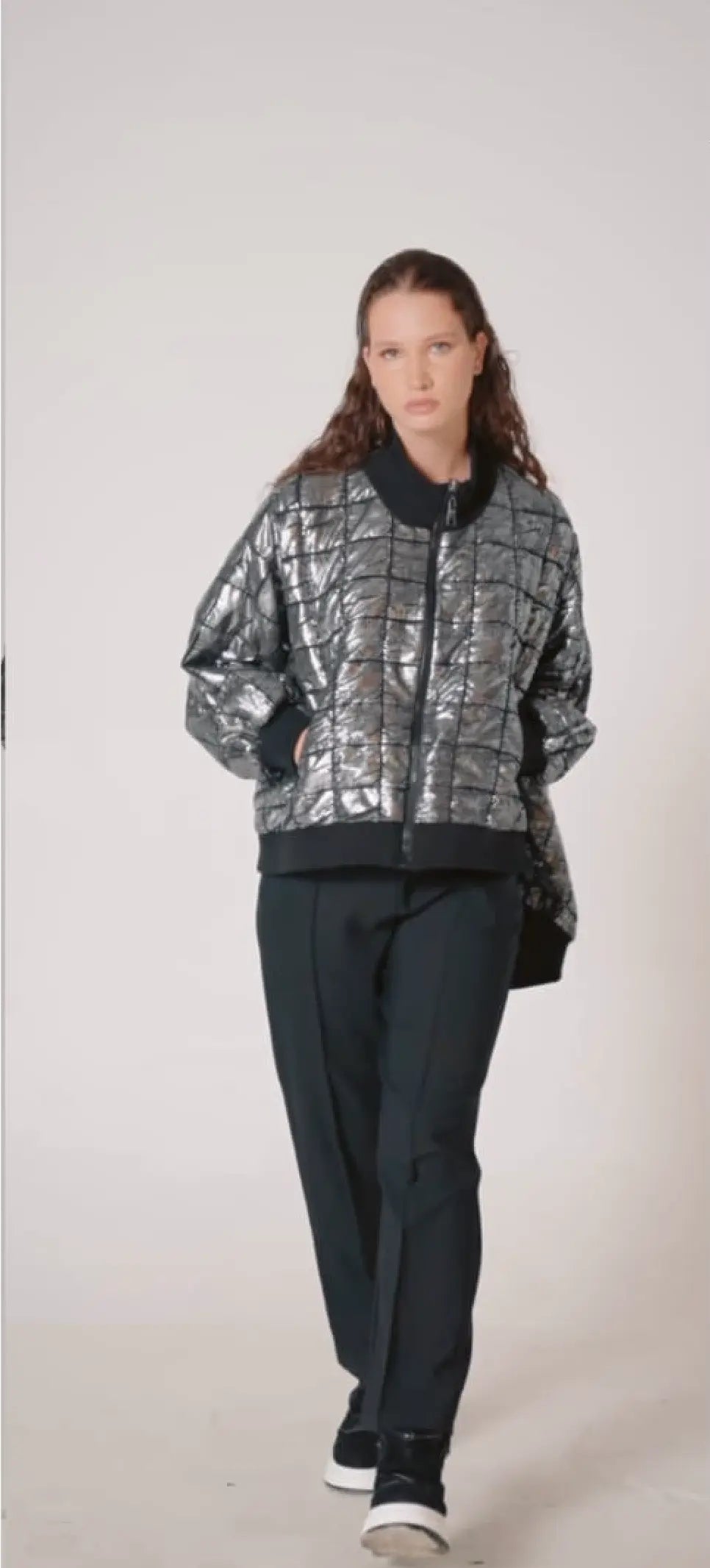 H-4 Metallic High-Low Bomber Jacket 4751 - Above The Crowd Boutique