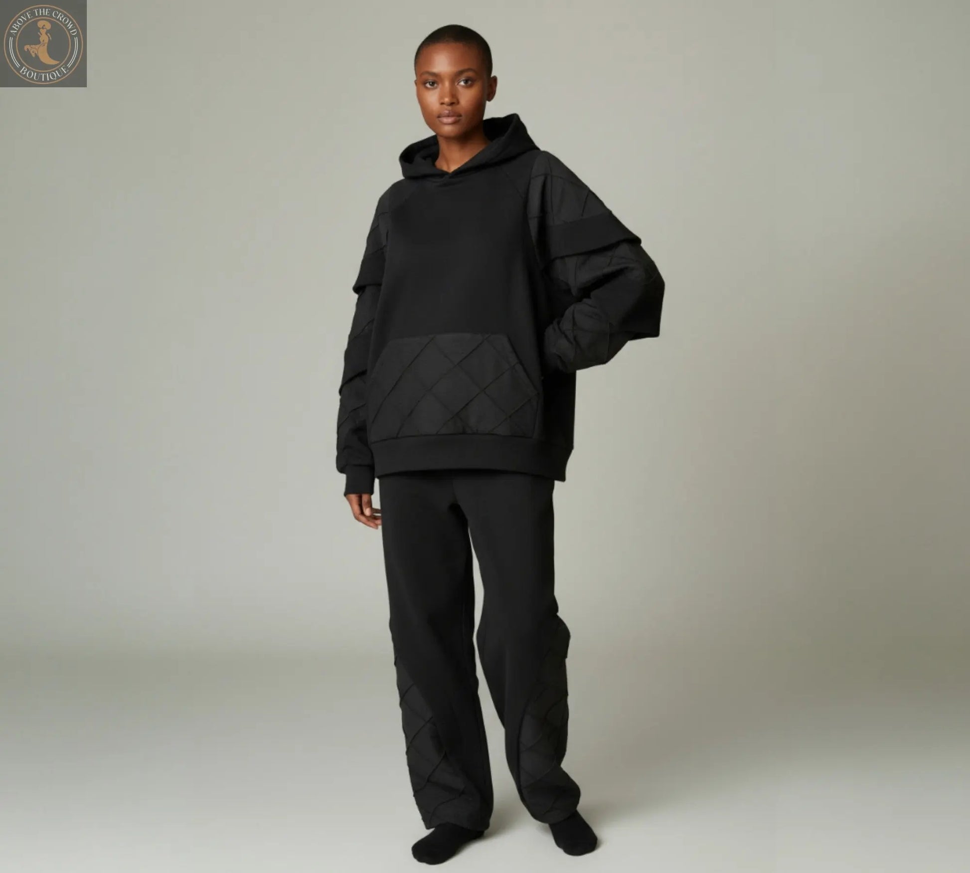 H-4 Quilted Hooded Sweatshirt 4716 - Above The Crowd Boutique