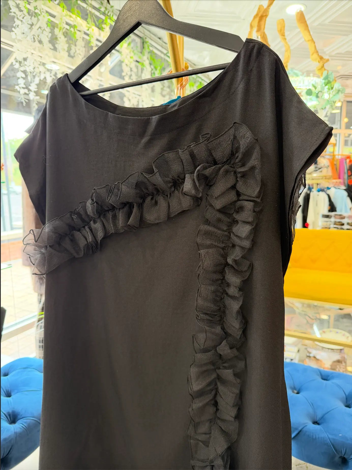 H-4 Ruffled Asymmetrical Dress 4551 H-4