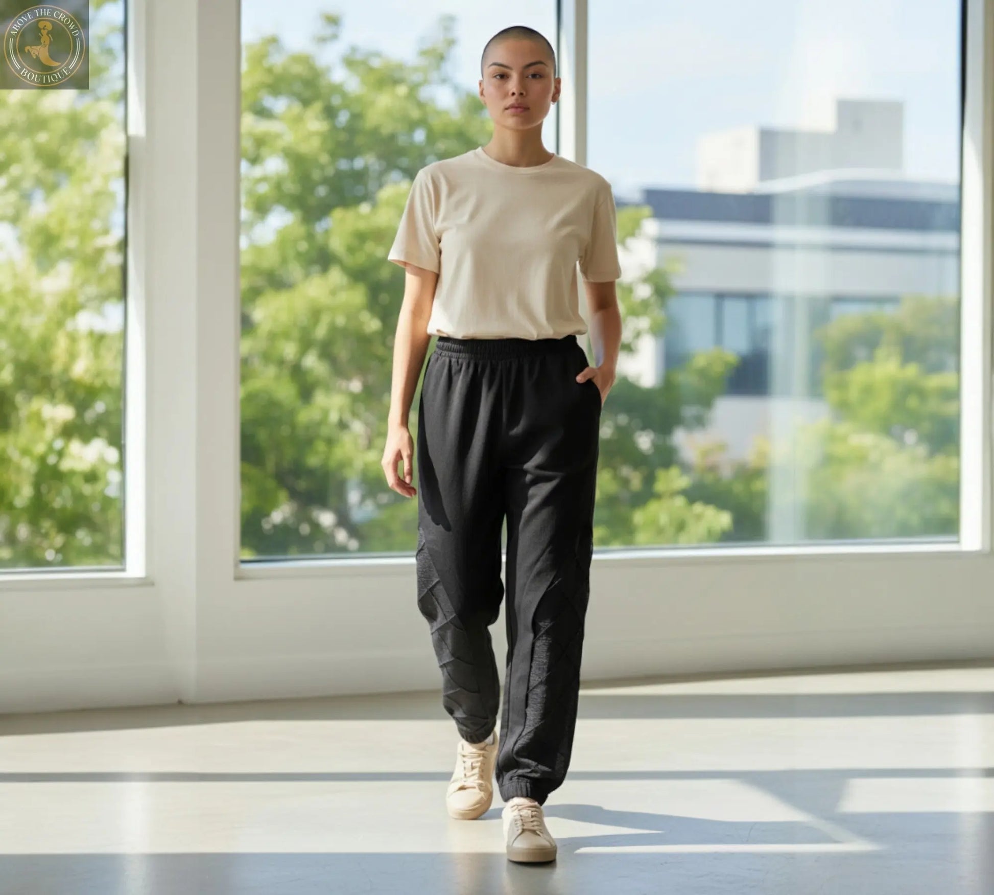 H-4 Textured Quilted Pants 4717 - Above the Crowd Boutique