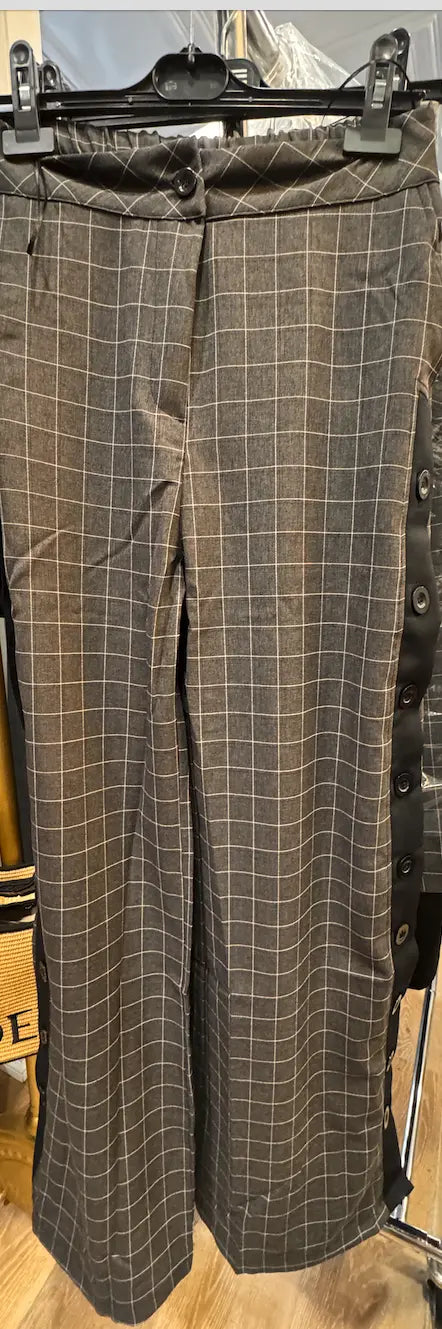 H-4 Wide Checkered Pants 4001 H-4