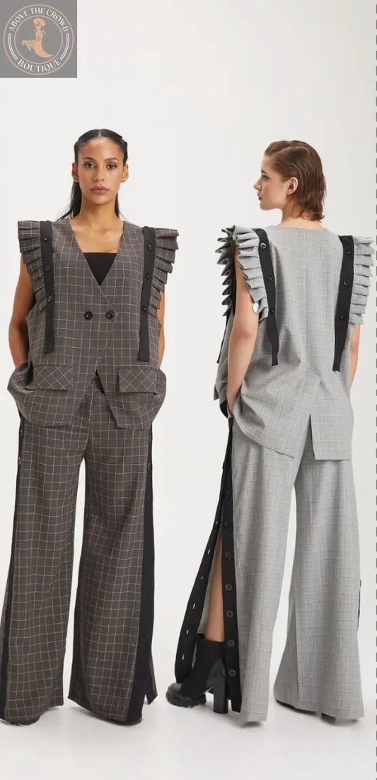 H-4 Women Checkered Vest 4003 H-4