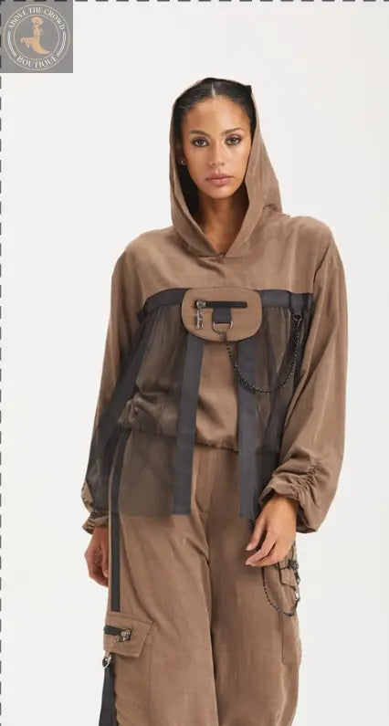 H-4 Women Hooded Oversized Top 3055 H-4
