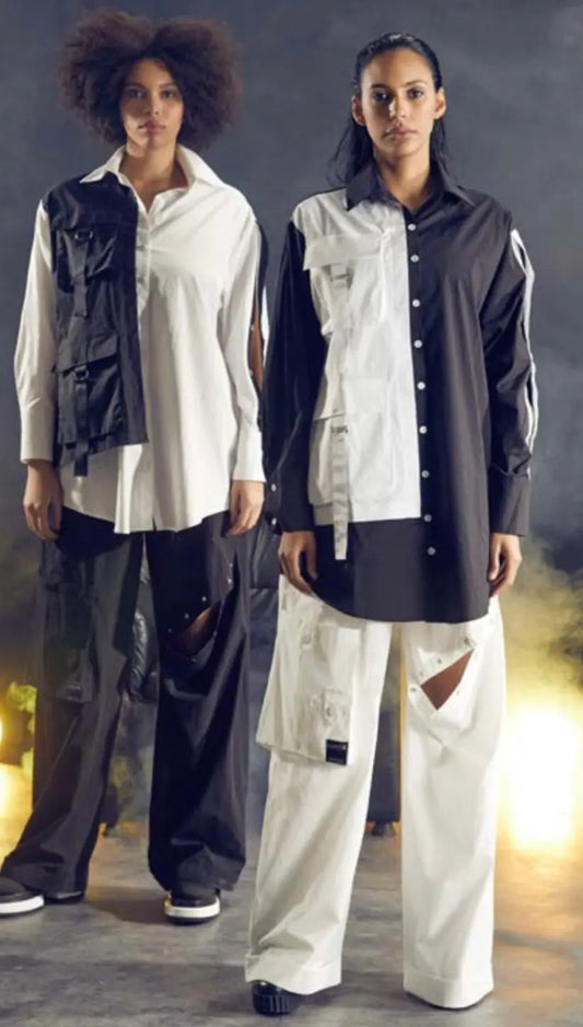 H-4 Women’s Color Blocked Blouse 1807 H-4