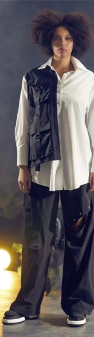 H-4 Women’s Color Blocked Blouse 1807 H-4