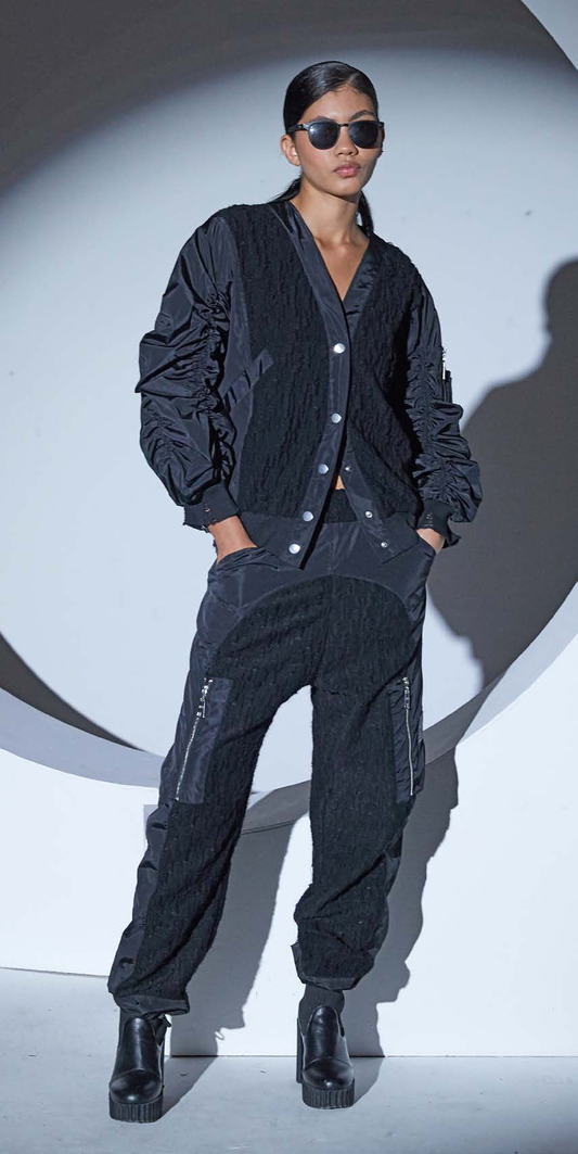 H-4 Women's Sporty Knitted Jogger Pants - Unique Fur & Raincoat Blend H-4