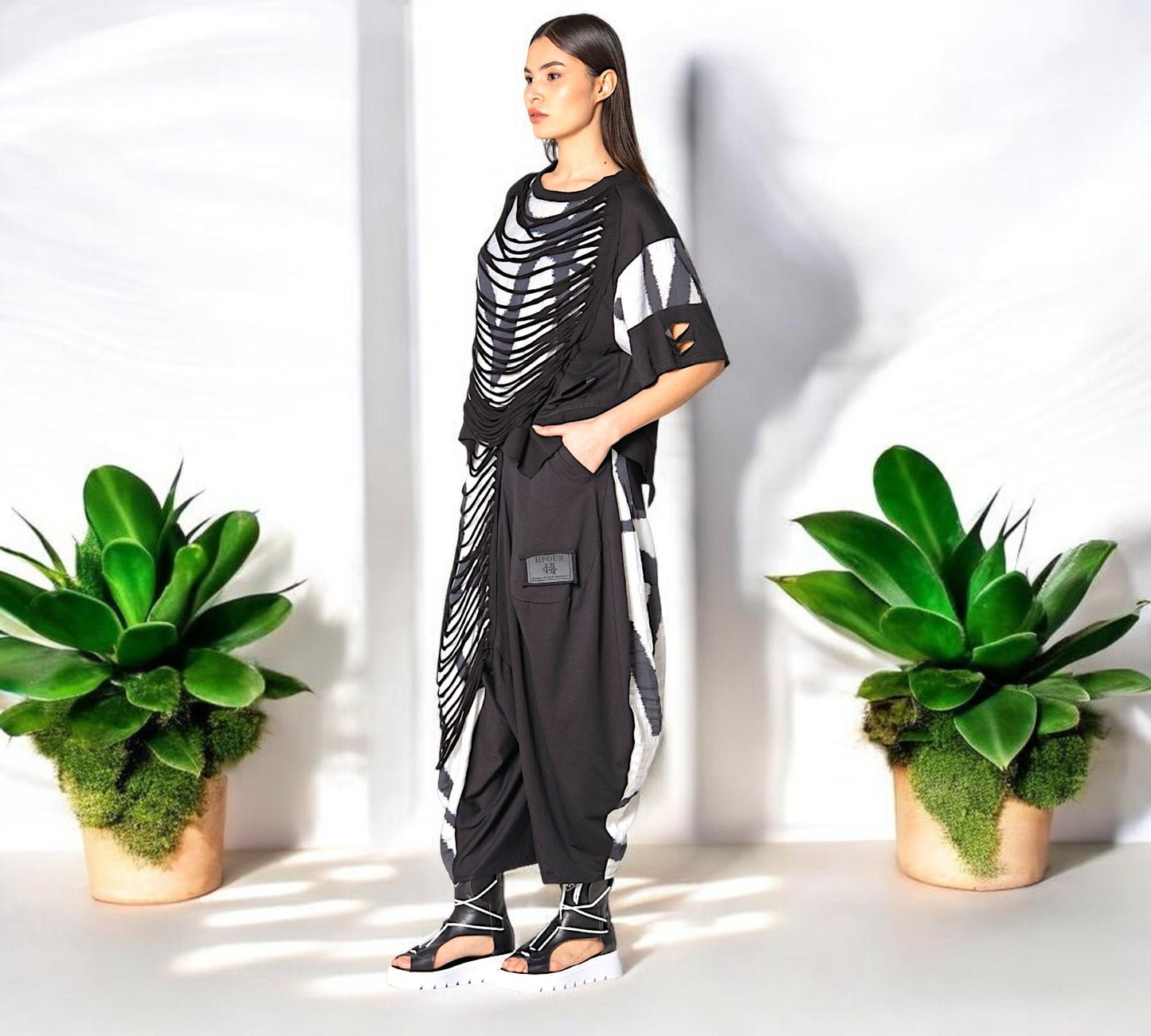 Avant-Garde Distressed Layered Pants Set - Above the Crowd Boutique