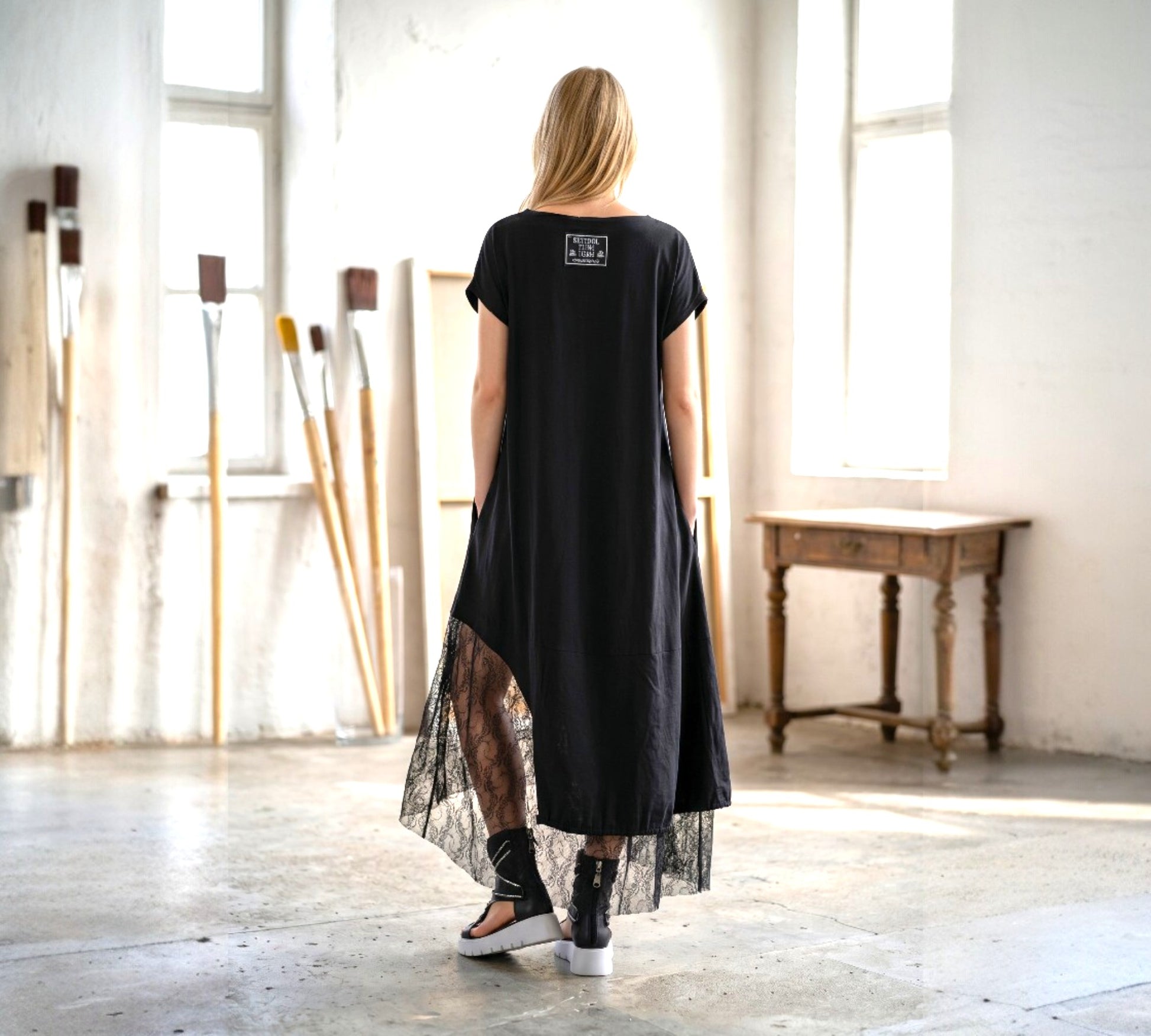 H-4 Dress Asymmetrical Lace Layered Midi Dress Above The Crowd Boutique H-4 Dress Asymmetrical Lace Layered Midi Dress Above The Crowd Boutique