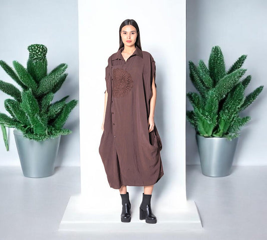 Oversized Cocoon Shirt Dress - Above the Crowd Boutique