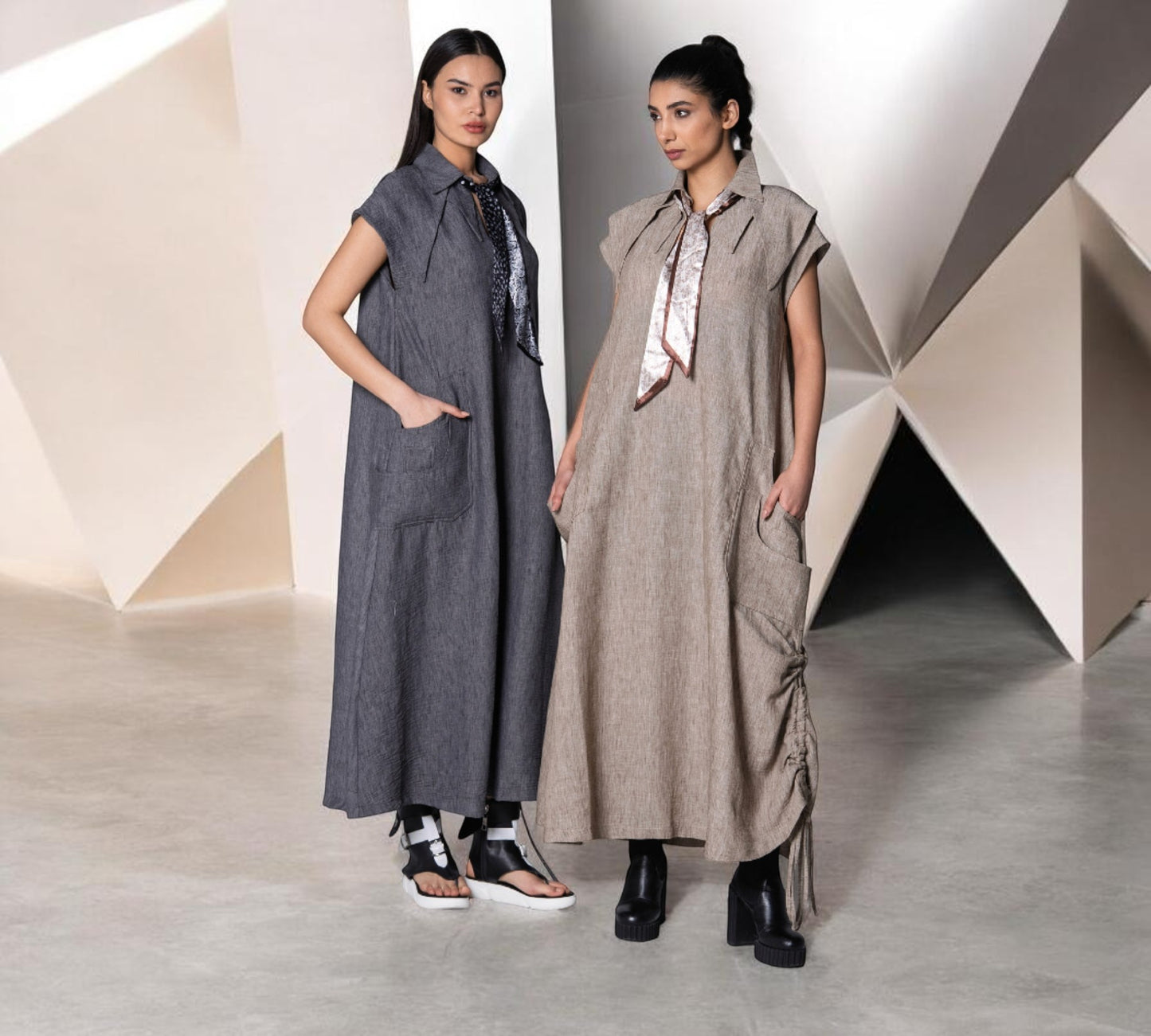 Oversized Drawstring Maxi Dress - Above the Crowd Boutique