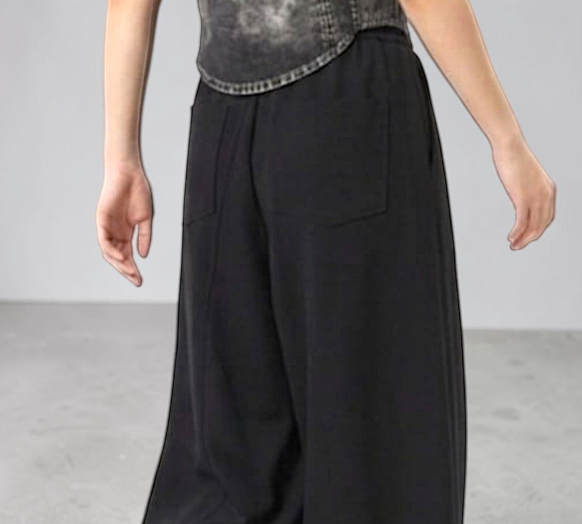 Black Sculptural Barrel-Leg Pants with Elastic Waist - Above the Crowd Boutique