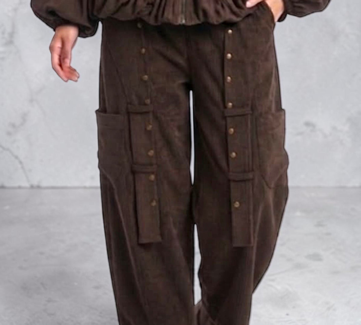 Utility Cargo Pants with Rivet And Strap Detail - Above the Crowd Boutique