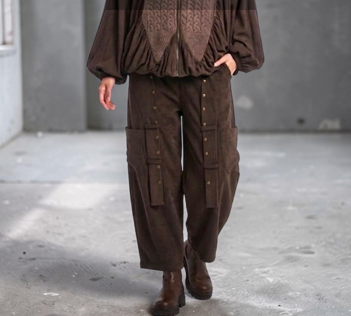 Utility Cargo Pants with Rivet And Strap Detail - Above the Crowd Boutique