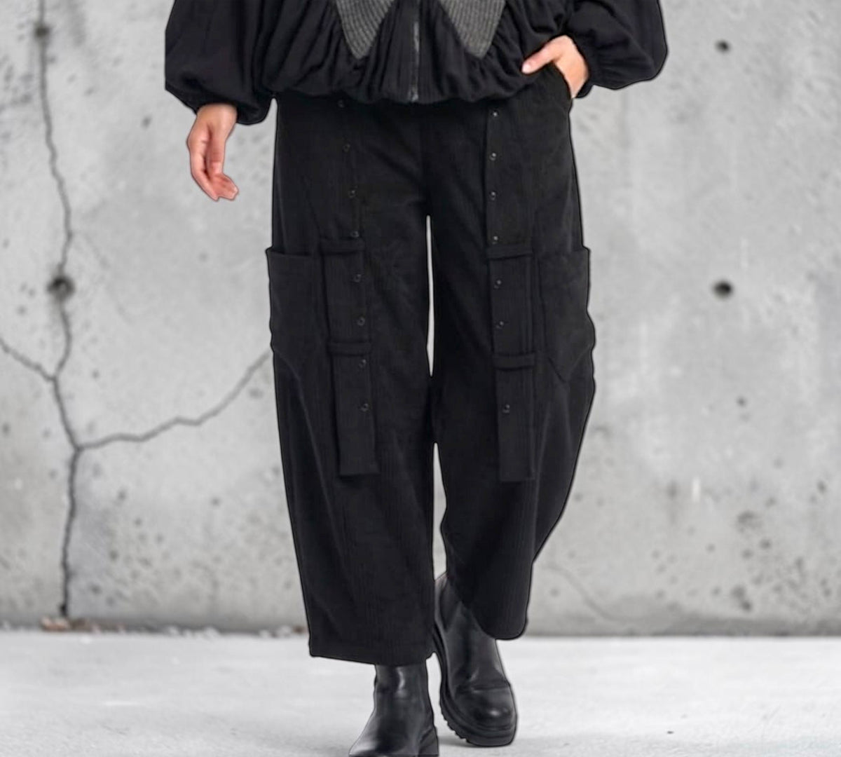 Utility Cargo Pants with Rivet And Strap Detail - Above the Crowd Boutique