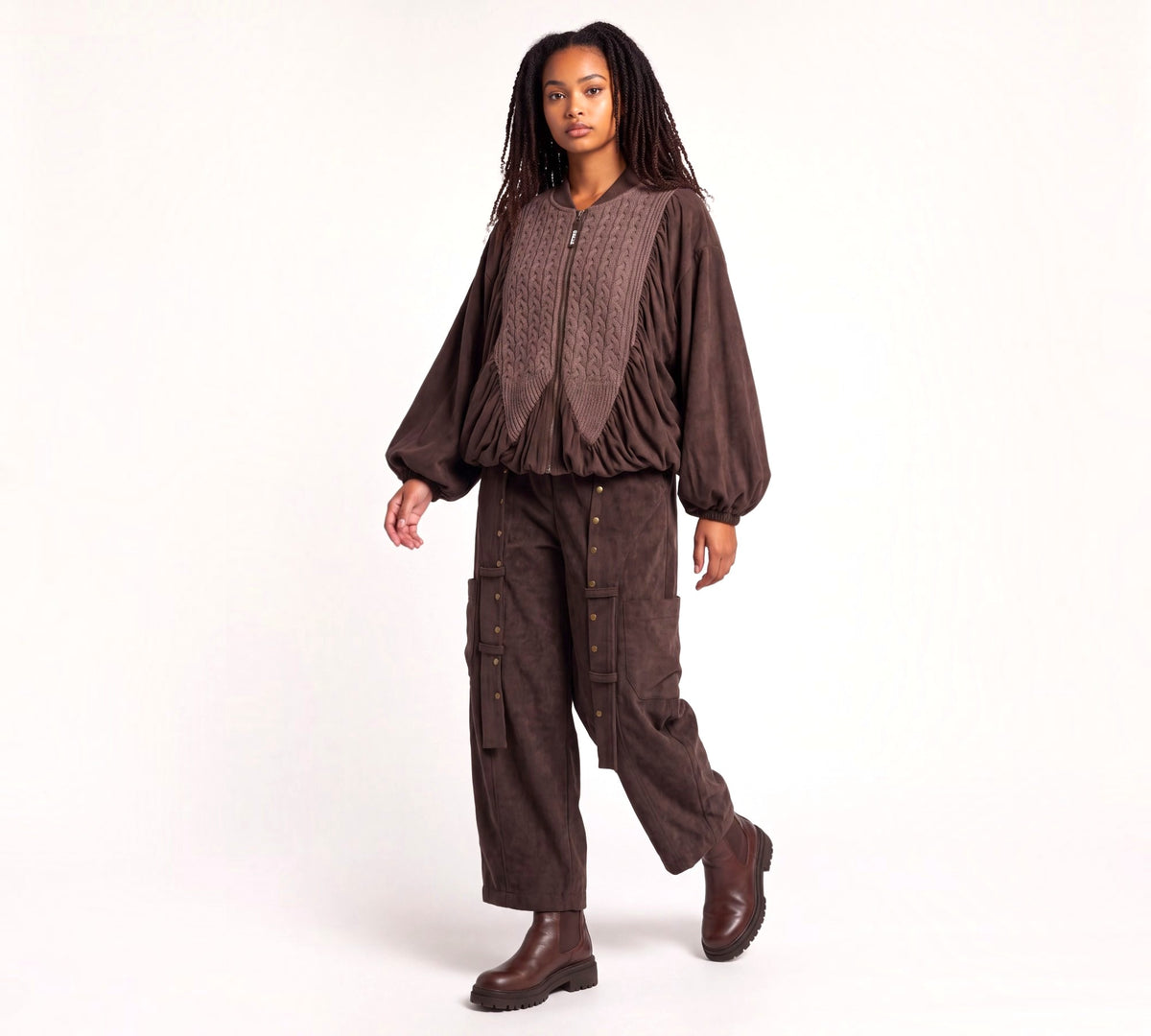 Utility Cargo Pants with Rivet And Strap Detail - Above the Crowd Boutique