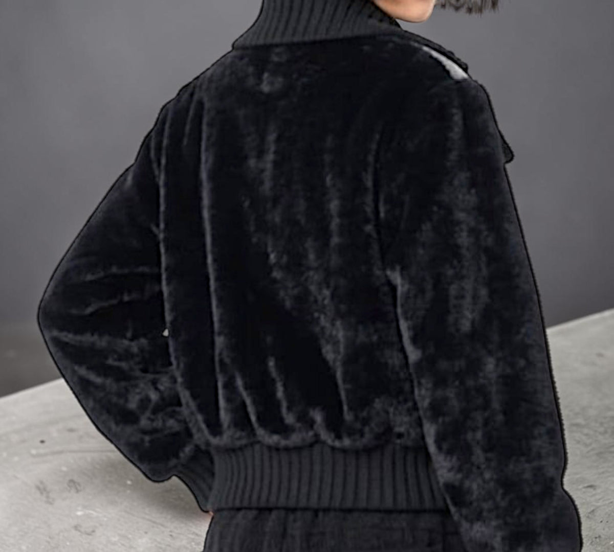 Mixed-Media Faux Fur And Metallic Buckle Jacket - Above the Crowd Boutique