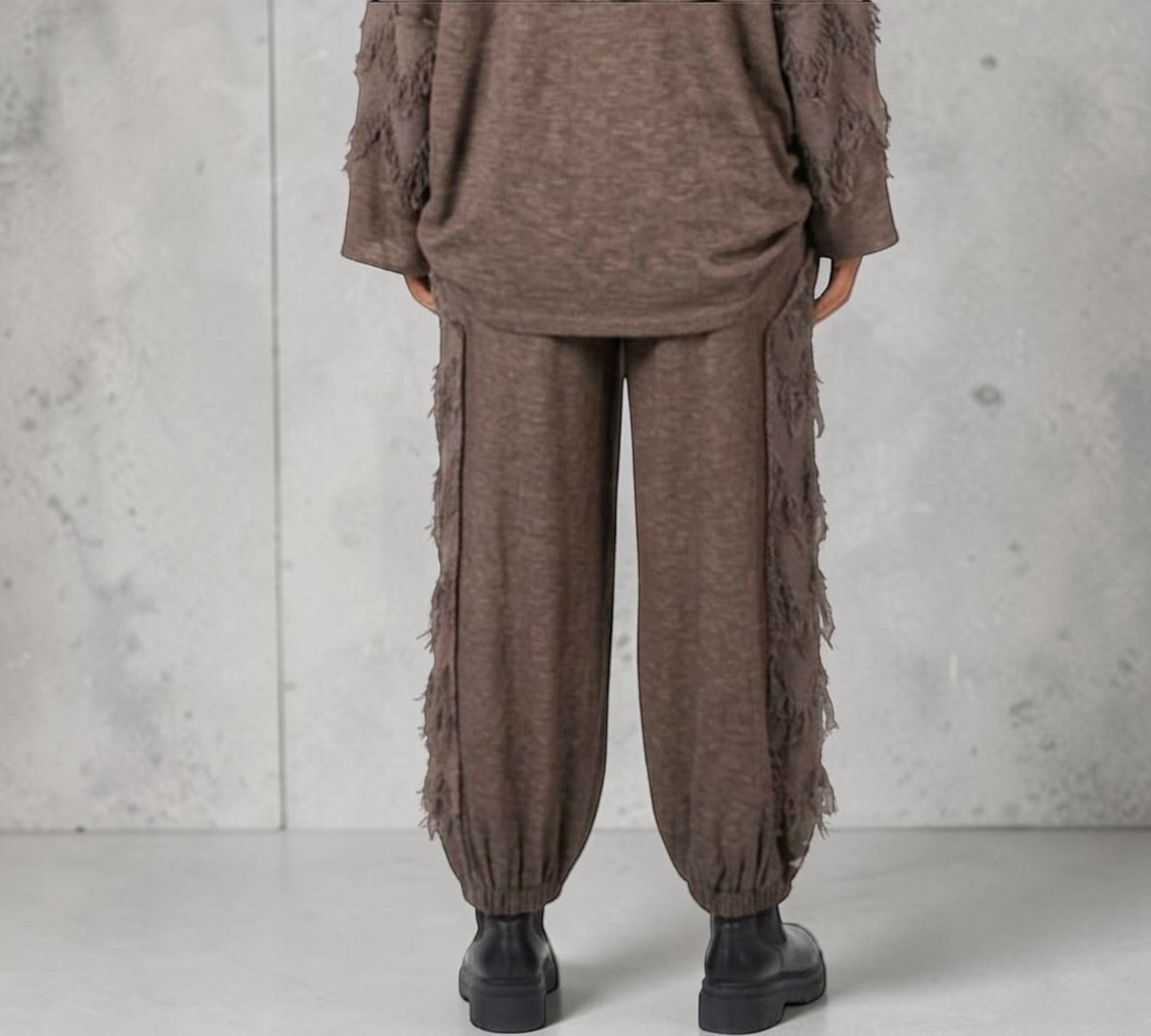 Fringe And Stud Detail Relaxed Jogger Sweatpants - Above the Crowd Boutique