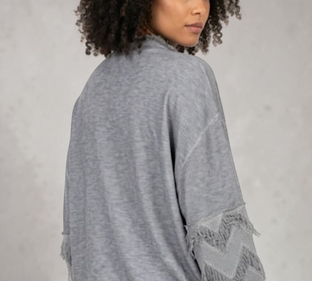 Fringe Cowl Neck Oversized Statement Sweatshirt - Above the Crowd Boutique