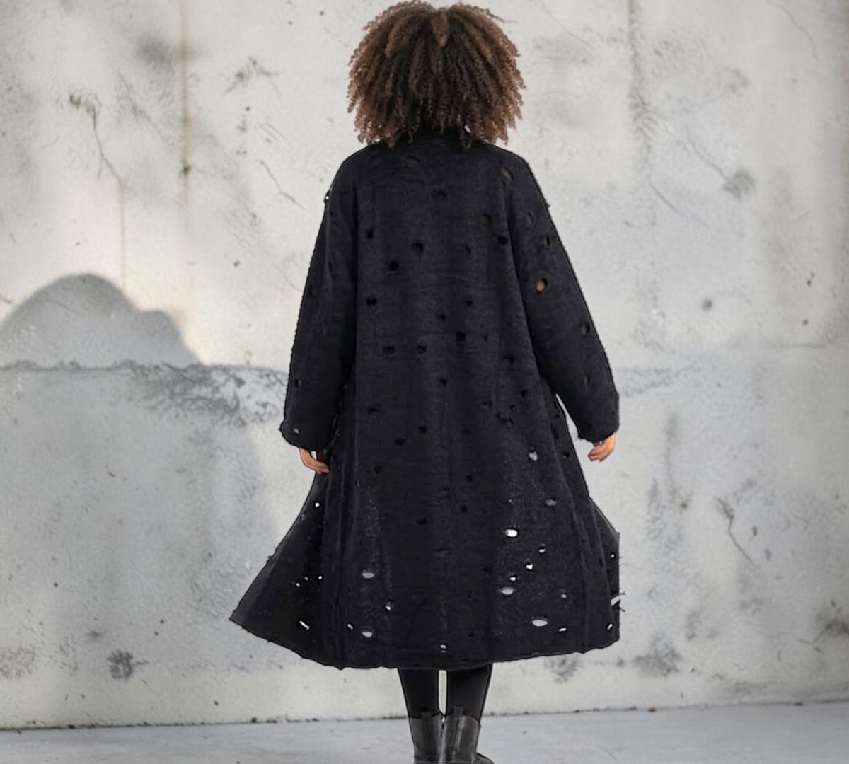 Distressed Lattice Panel Long Trench Coat - Above the Crowd Boutique