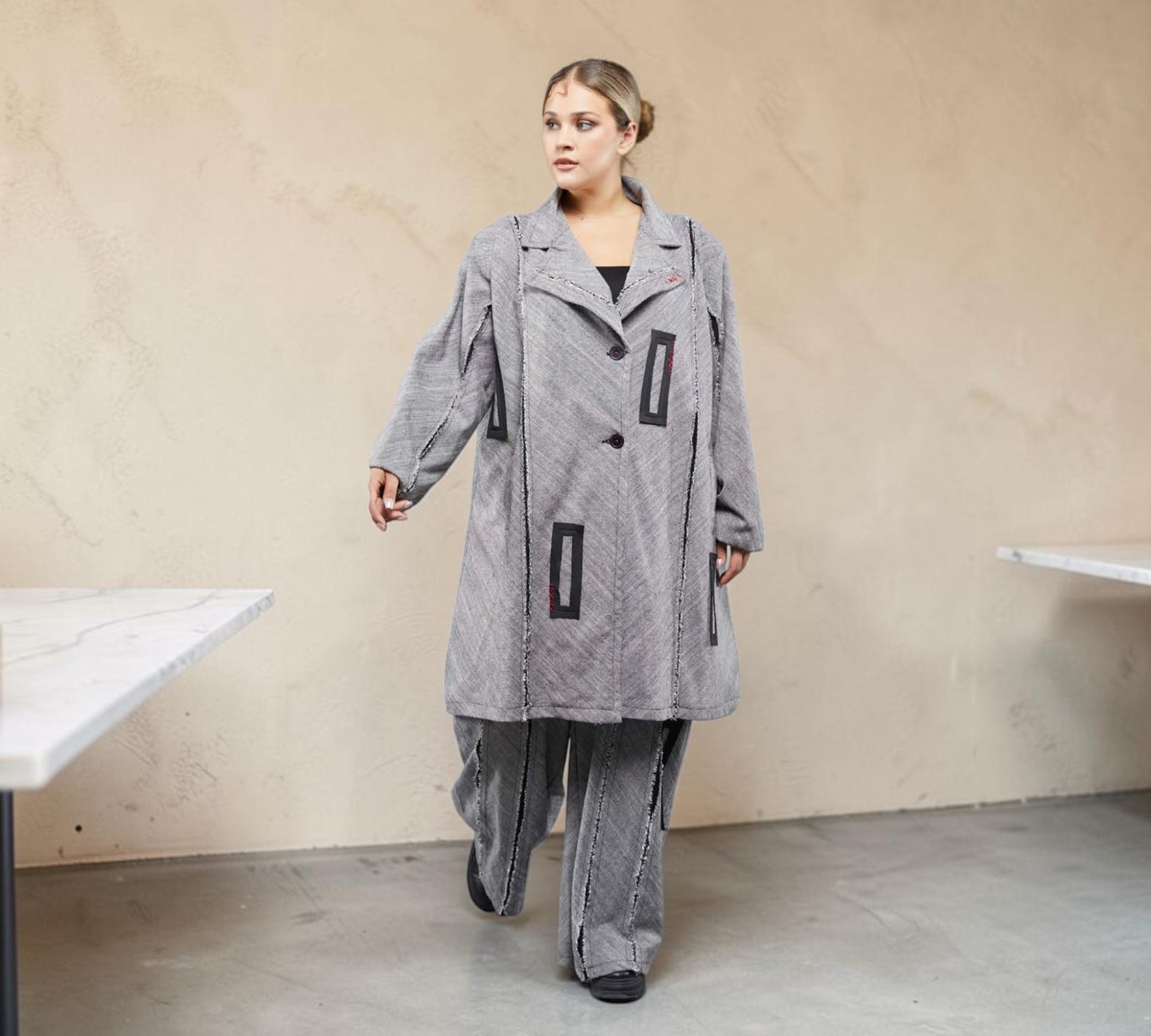 Plus Size Oversized Deconstructed Trench Coat - Above the Crowd Boutique