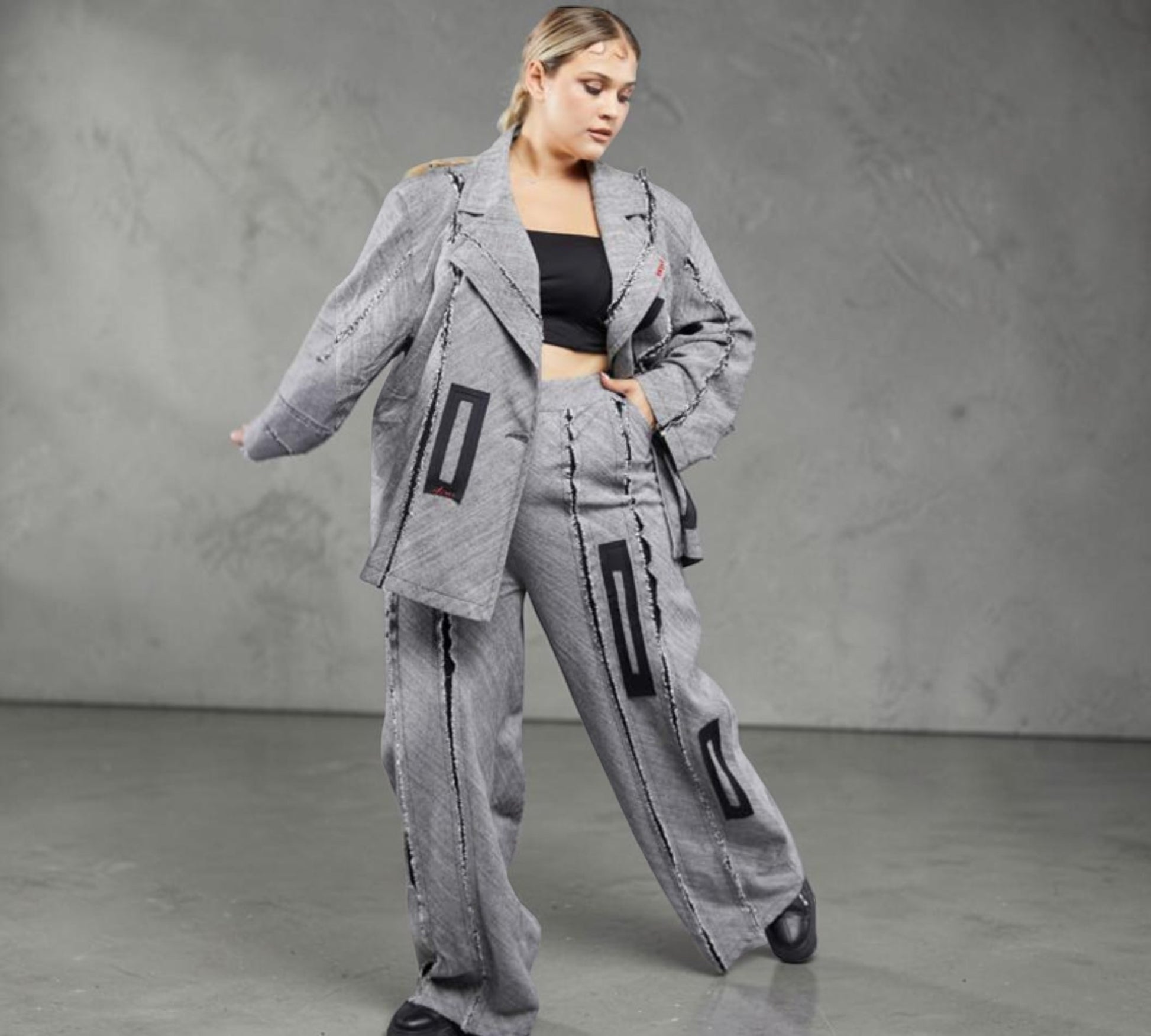Plus Size Deconstructed Wide-Leg Statement Pants - Above the Crowd Boutique