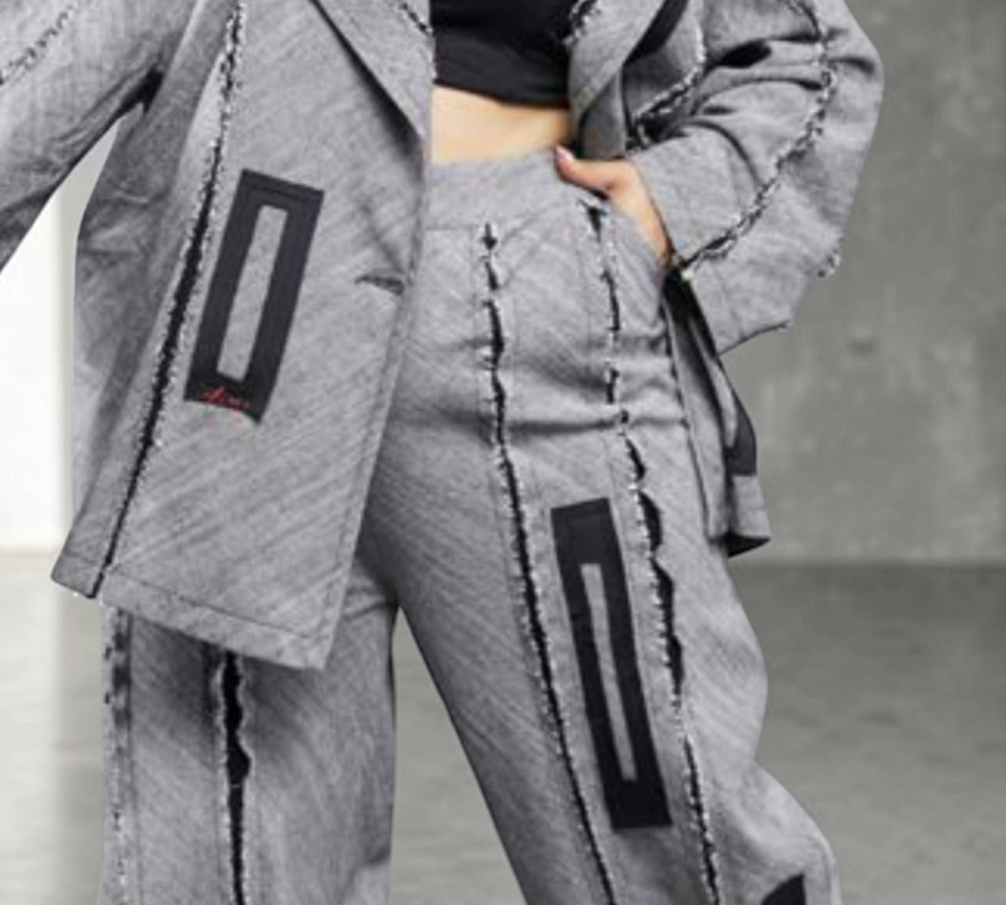 Plus Size Deconstructed Wide-Leg Statement Pants - Above the Crowd Boutique