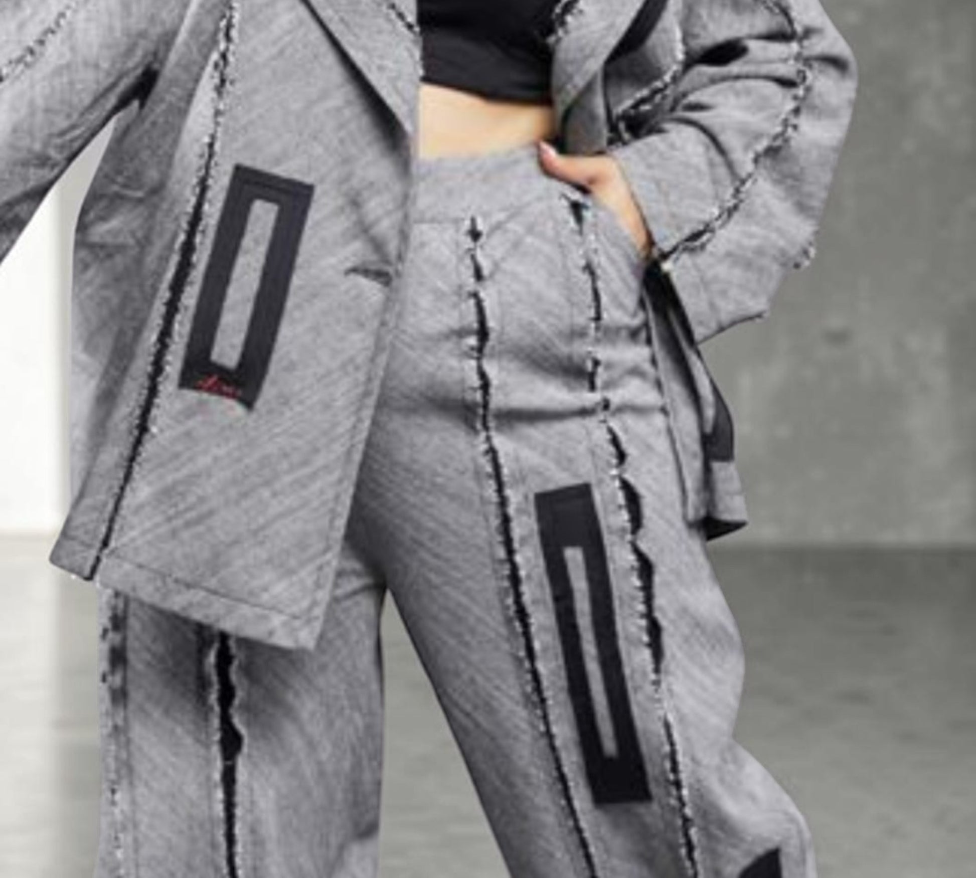 Plus Size Deconstructed Wide-Leg Statement Pants - Above the Crowd Boutique