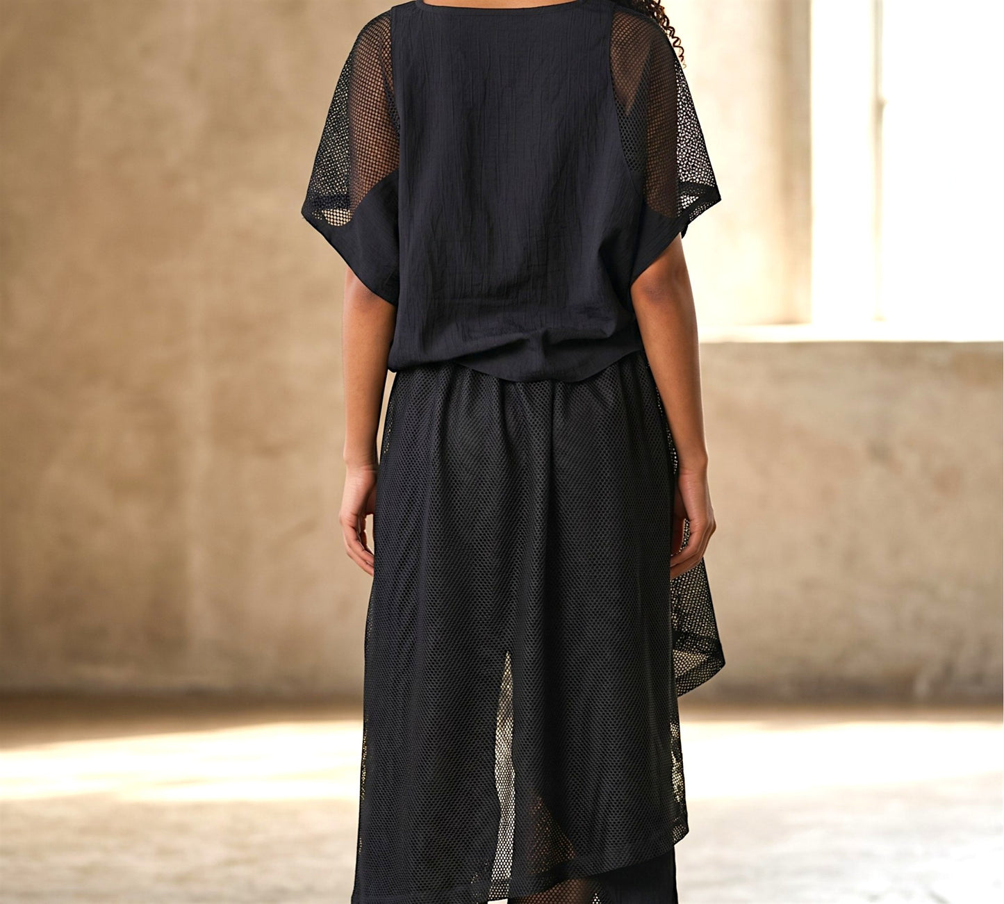 H-4 Mesh Layered Pants Suit - Above the Crowd Boutique