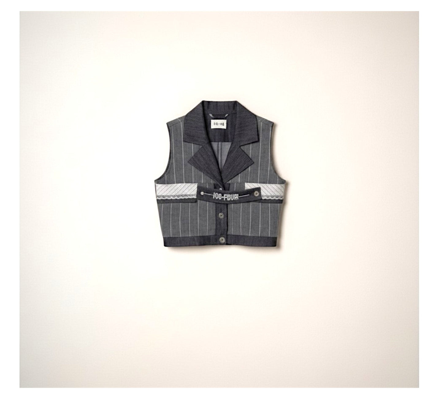 H-4 Pinstripe Cropped Tailored Vest - Above the Crowd Boutique