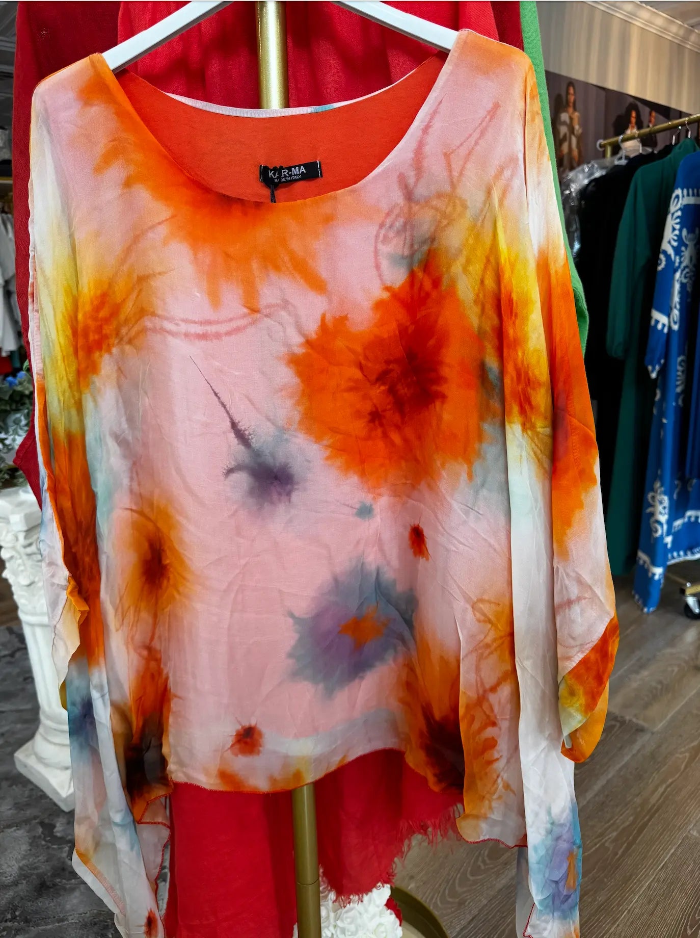 Hand-Dyed Bohemian Top | Unique European Style | Above The Crowd Boutique Karma