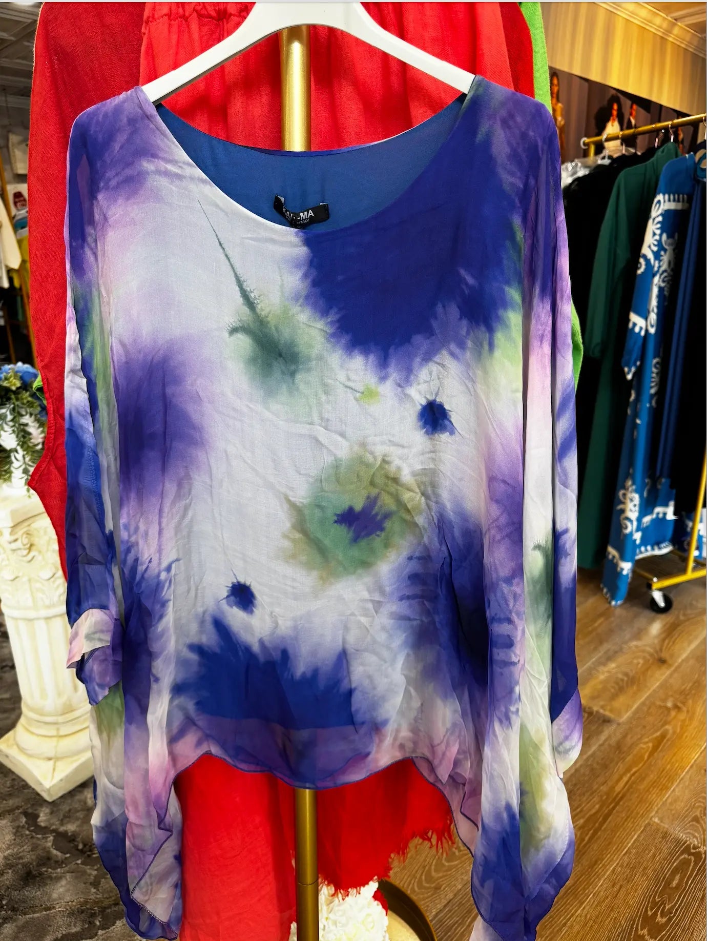 Hand-Dyed Bohemian Top | Unique European Style | Above The Crowd Boutique Karma