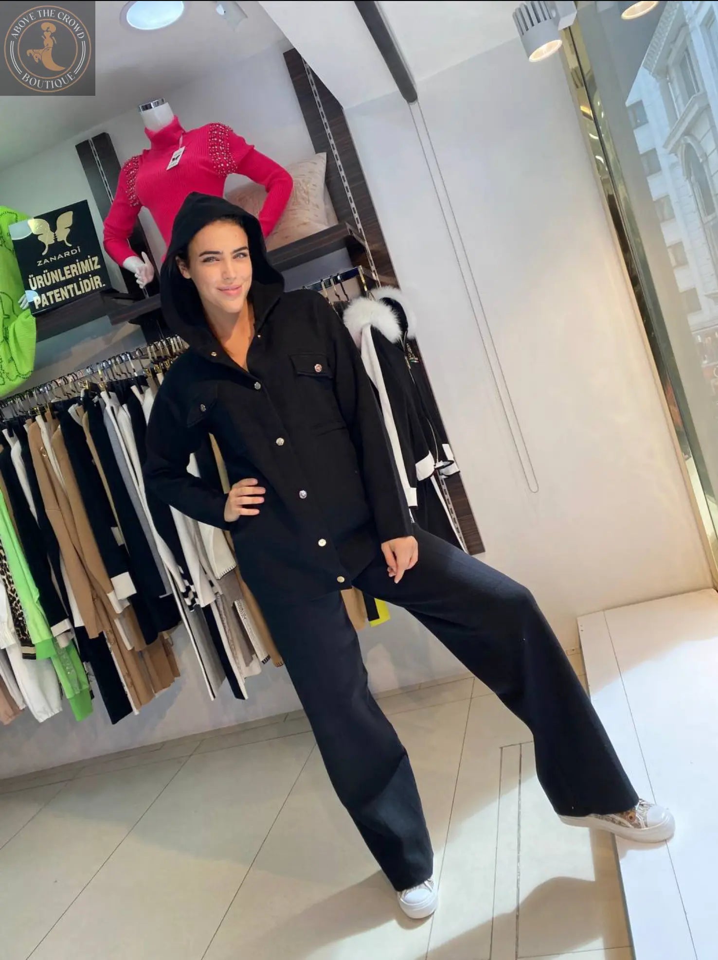 Hooded Two-Piece Pants Suit - Above the Crowd Boutique