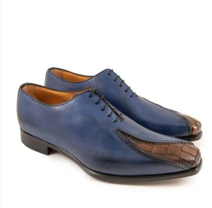 AZ Collection Men Blue And Brown Shoes 2103 - Above The Crowd Boutique