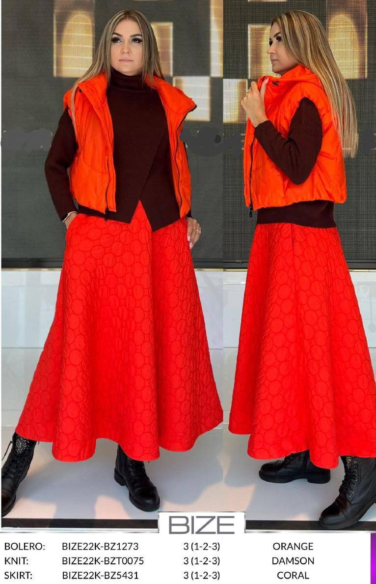 Bize Coral Quilted Skirt BZE5431