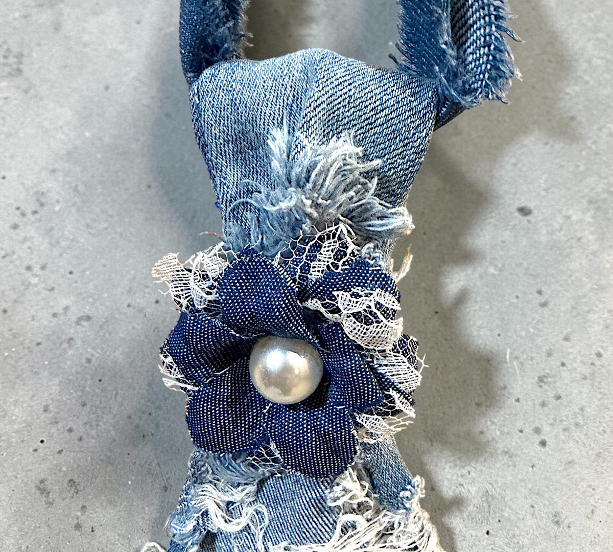 Handmade Distressed Denim Statement Necktie - Above the Crowd Boutique