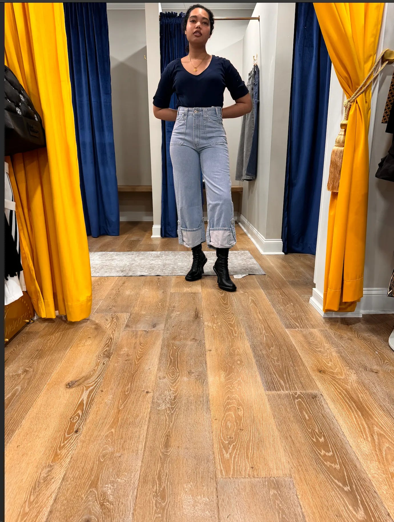 Just Casta Capri Jeans - High Waisted, Button Cuff - European Style Just Casta