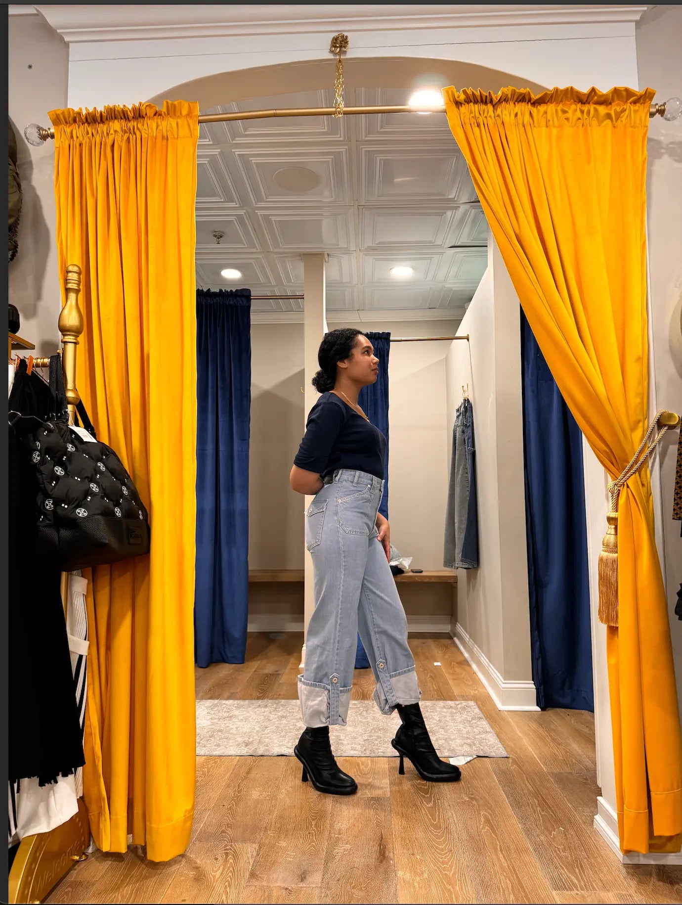 Just Casta Capri Jeans - High Waisted, Button Cuff - European Style Just Casta