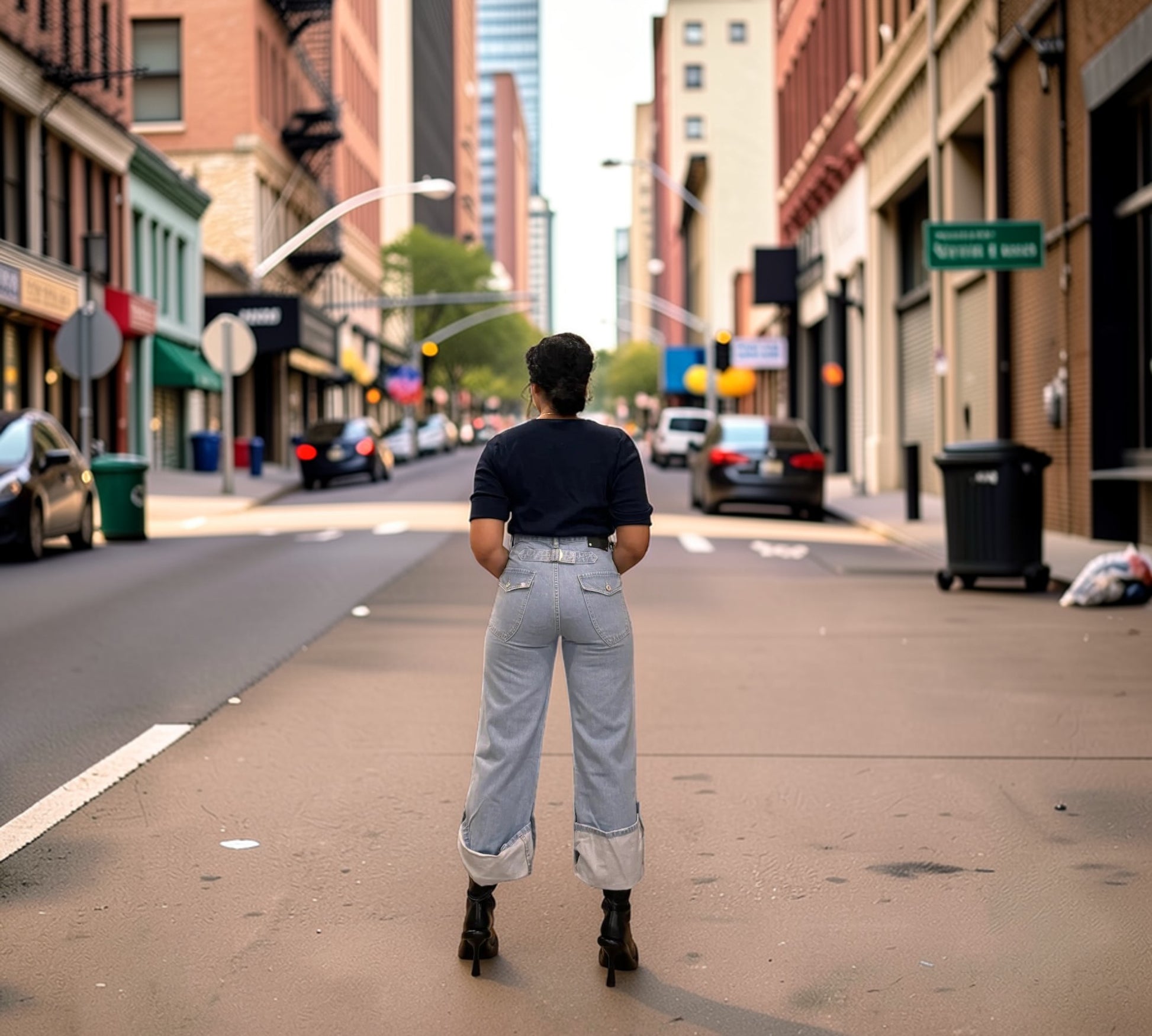 High Waisted, Button Cuff Jeans - Above the Crowd Boutique